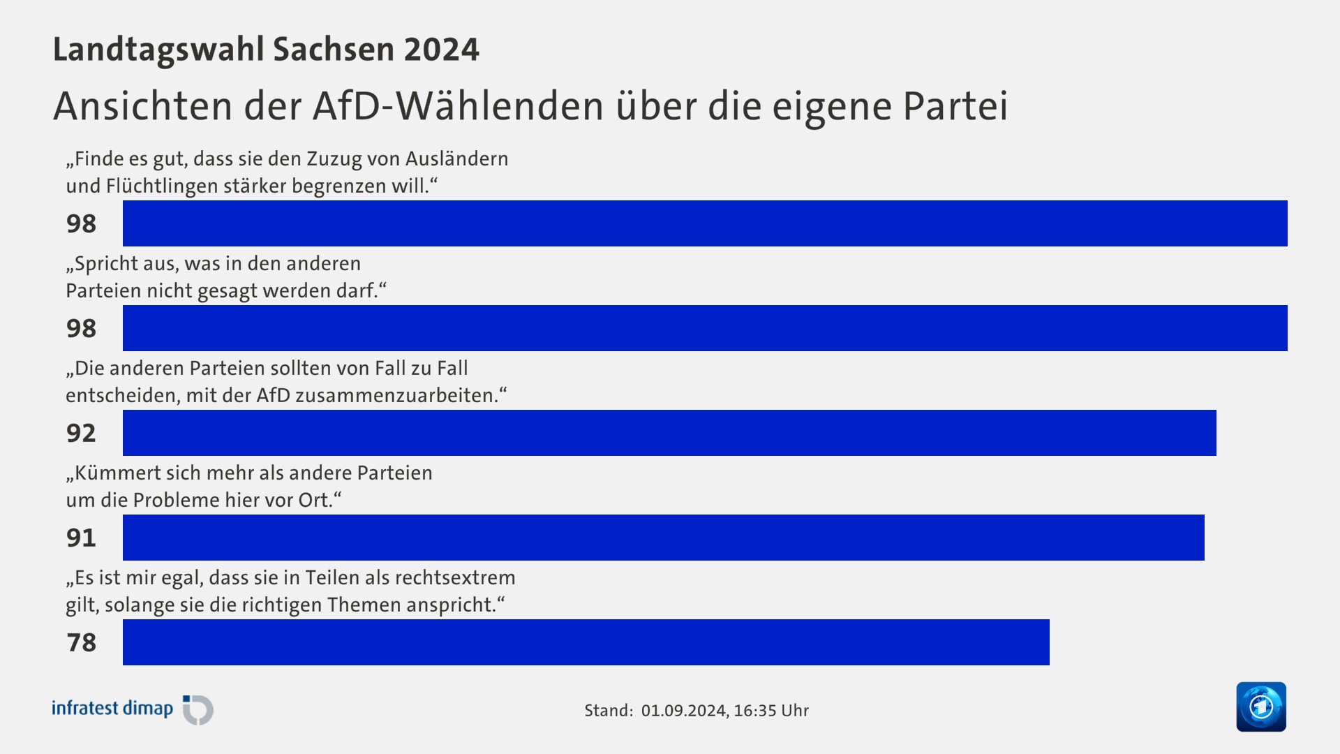 Ansichten der AfD-Wählenden über die eigene Partei